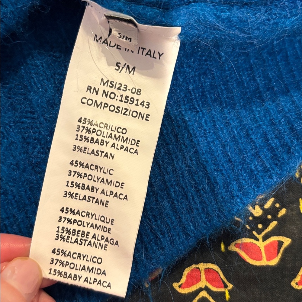 Anthropologie FRNCH bright blue alpaca sweater small medium - Picture 3 of 5
